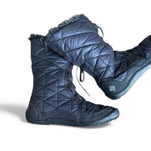 Columbia YL5164-010 Black Powder Summit Snow Boots Insulated Faux Fur Womens 7.5